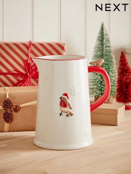 Natural Christmas Robin Jug (Q92978) | € 21