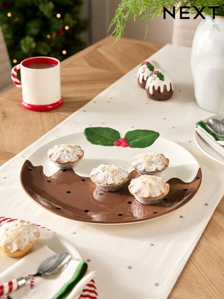 Brown Christmas Pudding Serve Platter (Q92981) | €12