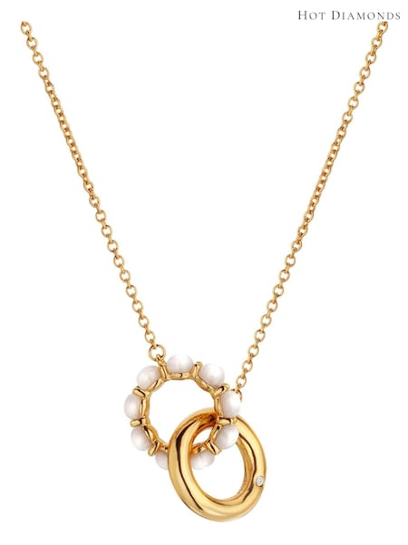 Hot Diamonds HD X JJ Gold Tone Calm Mother of Pearl Necklace (Q92986) | €230