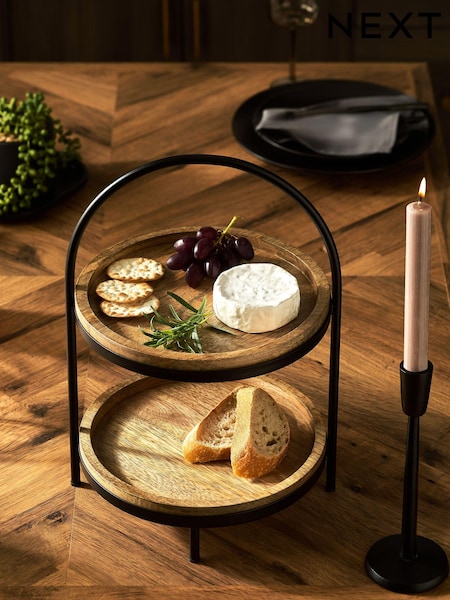 Wood Bronx Tiered Serving Stand (Q92990) | OMR17