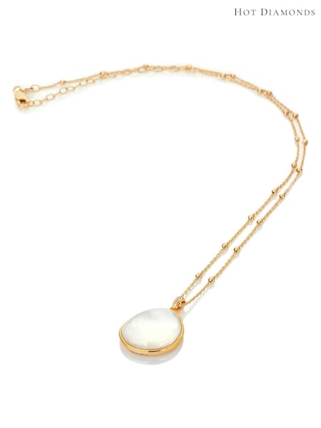 Hot Diamonds HD X JJ Gold Tone Calm Mother Of Pearl Pendant Necklace (Q93002) | €136