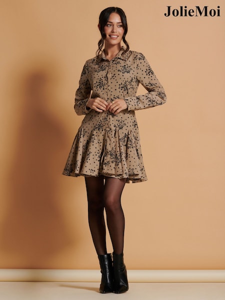 Jolie Moi Long Sleeve Fit & Flare Shirt Dress (Q93016) | 46 €