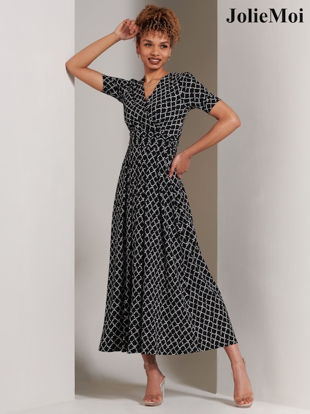 Jolie Moi Wrap Front Jersey Maxi Dress (Q93020) | 268 LEI