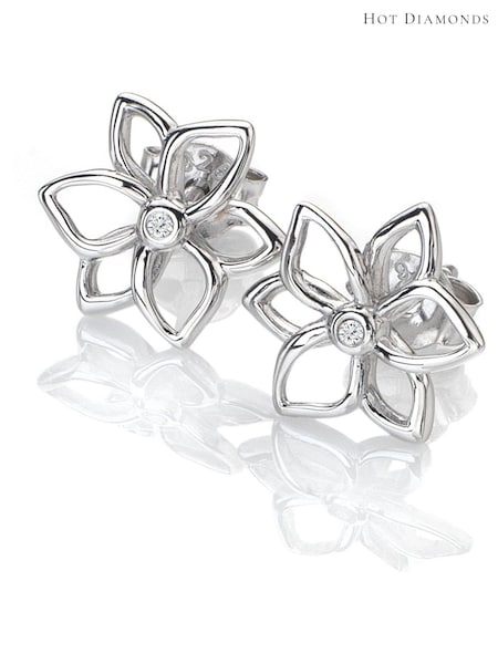 Hot Diamonds Silver Diamond Amulet Stud Earrings (Q93023) | ₪176