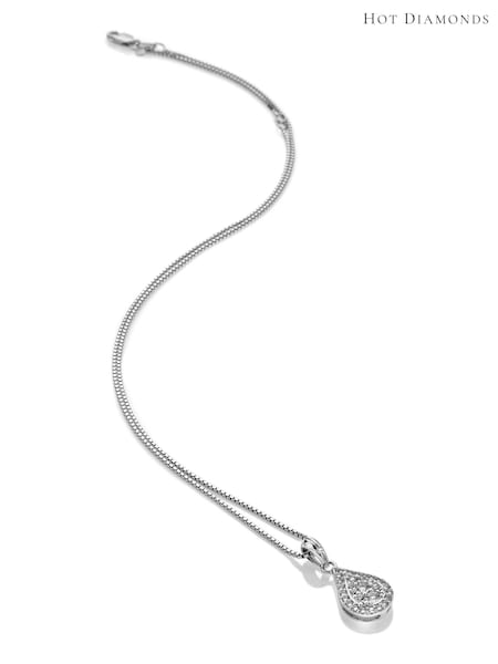 Hot Diamonds Silver Tone Glimmer White Topaz Pendant (Q93051) | €146