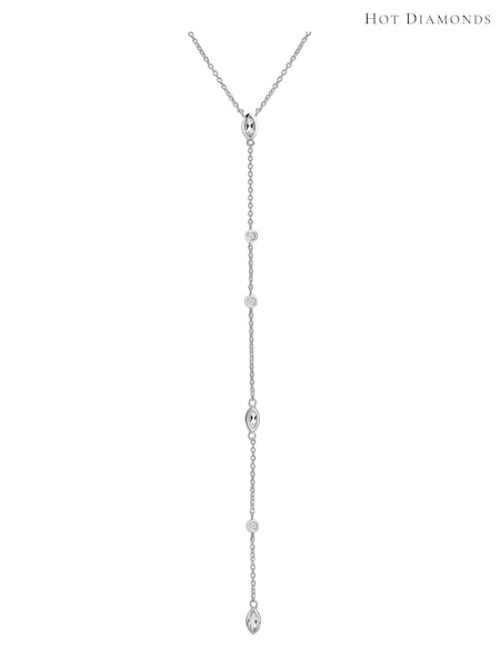 Hot Diamonds Silver Tone Tender Waterfall Marquise Statement Necklace (Q93070) | 7,210 UAH