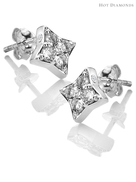 Hot Diamonds Silver Tone Squared Triangle Earrings (Q93078) | €108