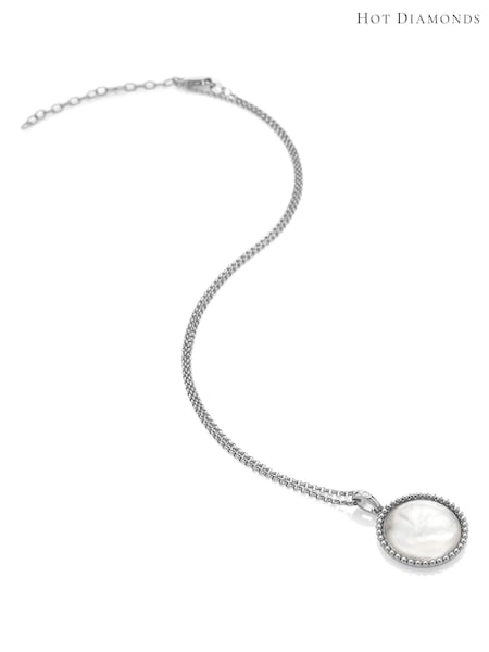 Hot Diamonds Silver Tone Mother of Pearl Circle Pendant (Q93086) | €146