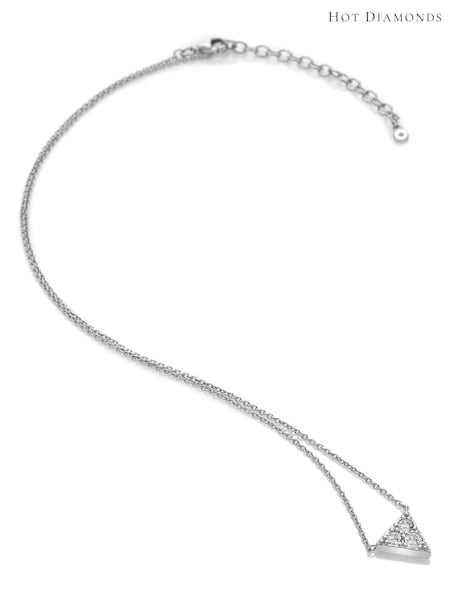 Hot Diamonds Silver Tone Stellar Triangle Necklace (Q93094) | €102
