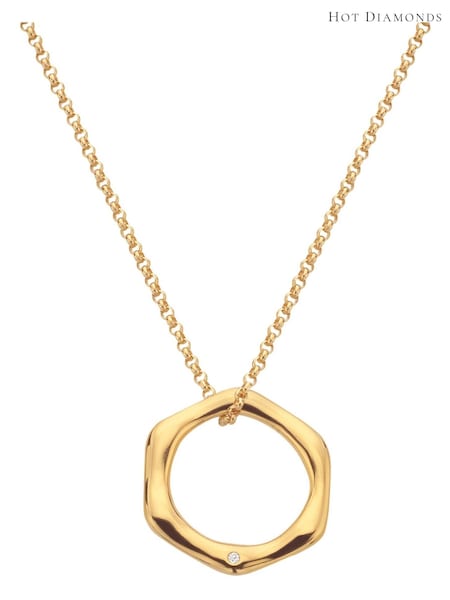 Hot Diamonds X JJ Gold Tone Fluid Pendant (Q93095) | €108