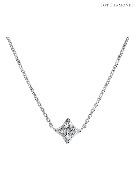 Hot Diamonds Silver Tone Squared Triangle Necklace (Q93100) | €102