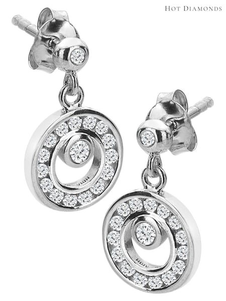 Hot Diamonds Silver Tone Orbit Drop Earrings (Q93116) | 172 €