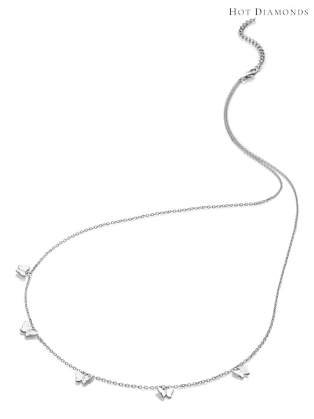 Hot Diamonds Silver Tone Flutter Necklace (Q93117) | €157