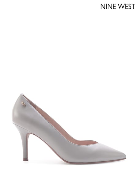 Nine West Richa Grey Heeled Court Shoe Pumps (Q93175) | 250 LEI