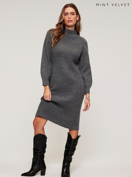 Mint Velvet Grey Wool Blend Dress (Q93204) | €66