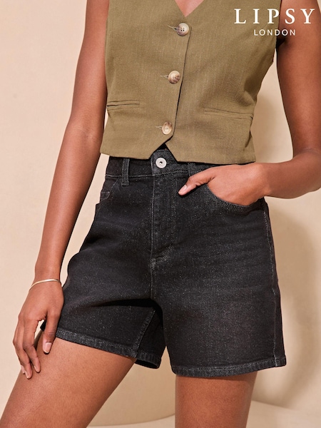 Черный - Lipsy Denim Mom Shortss (Q93250) | €9