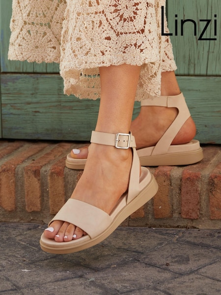 Linzi Cream Two-Part Kara Sandals (Q93314) | €43