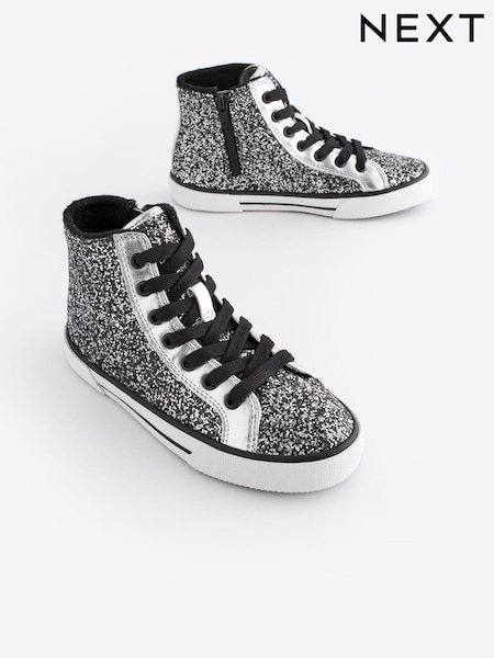 Glitter Lace Up High Top Trainers (Q93548) | ‏9 ر.ع.‏ - ‏11 ر.ع.‏