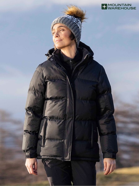 Mountain Warehouse Black Snow Womens Water Resistant Padded Jacket (Q93549) | €82