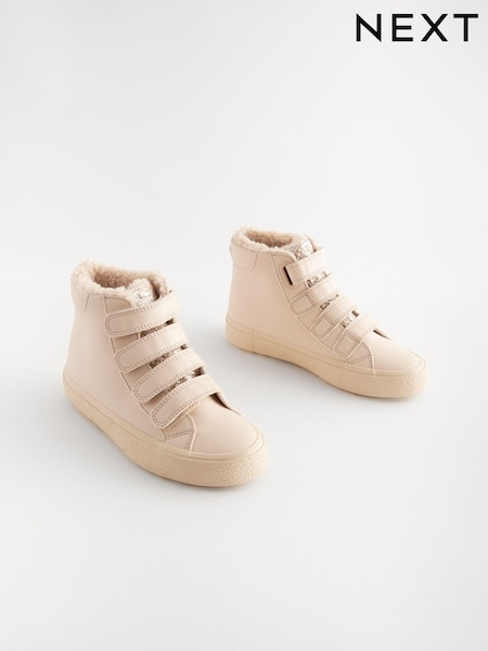 Pink Glitter Standard Fit (F) High Top Trainer With Touch Close Fastening (Q93557) | €22 - €28