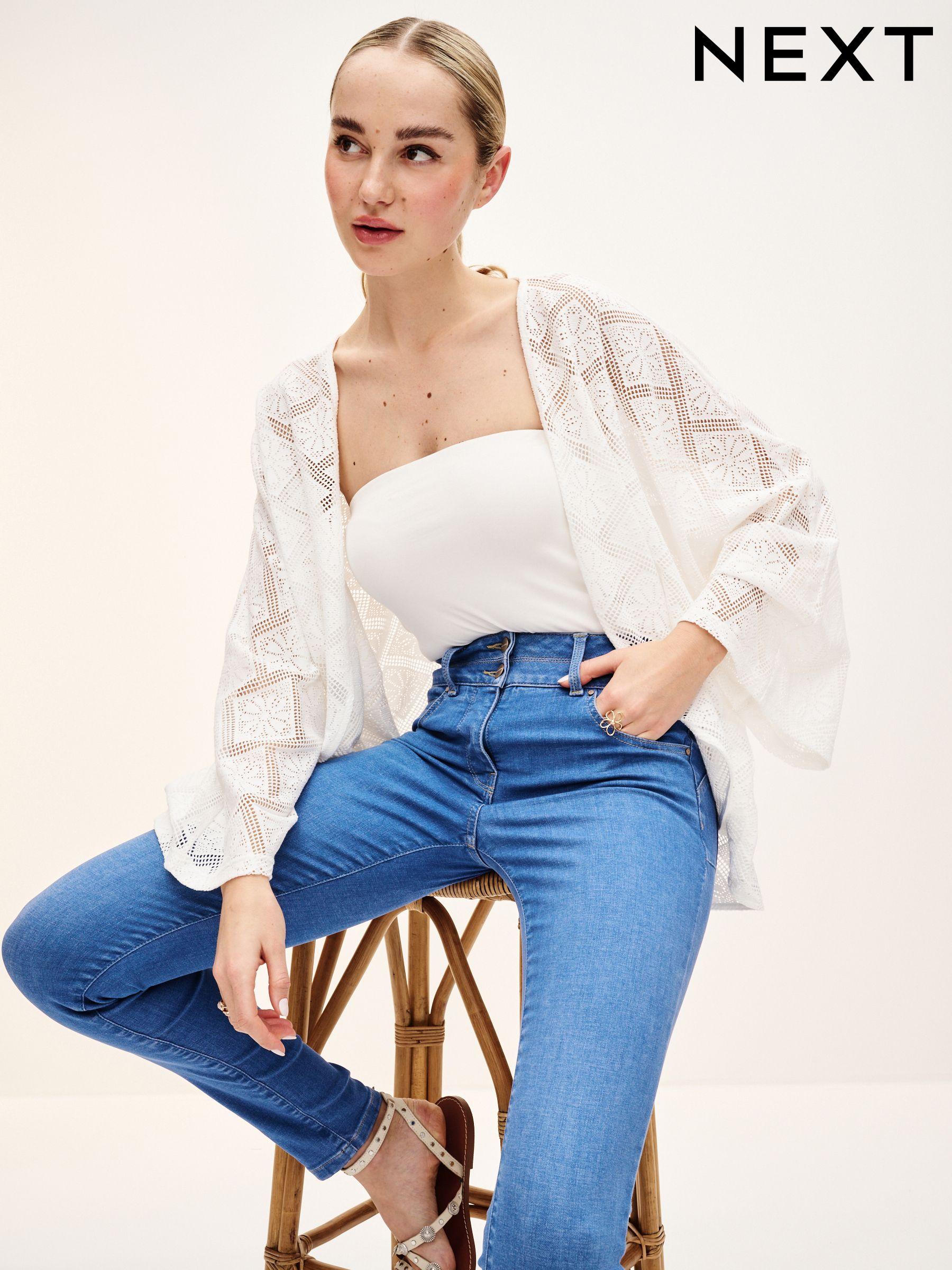 Womens White Cardigans White Longline Printed Cardigans Next New Zealand