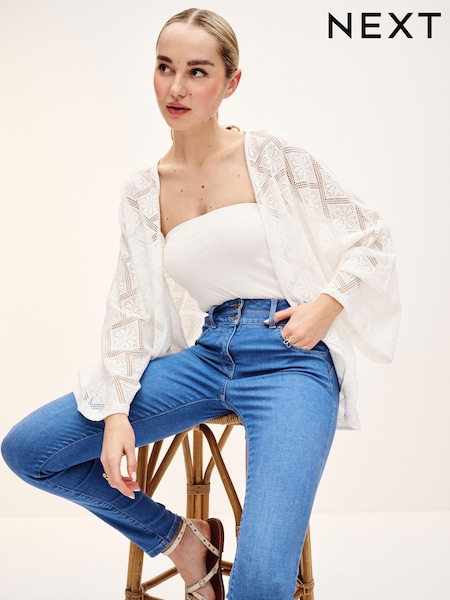 White Crochet Summer Cardigan (Q93565) | €9
