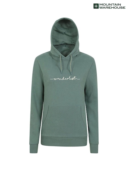 Mountain Warehouse Green Wanderlust Embroidered Womens Hoodie (Q93631) | €51