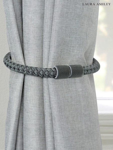 Laura Ashley Graphite Grey Set of Two Ellesmere Magnetic Tiebacks (Q93742) | €27