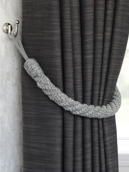 Laura Ashley Steel Grey Set of Two Felton Rope Tie Backs (Q93770) | €54