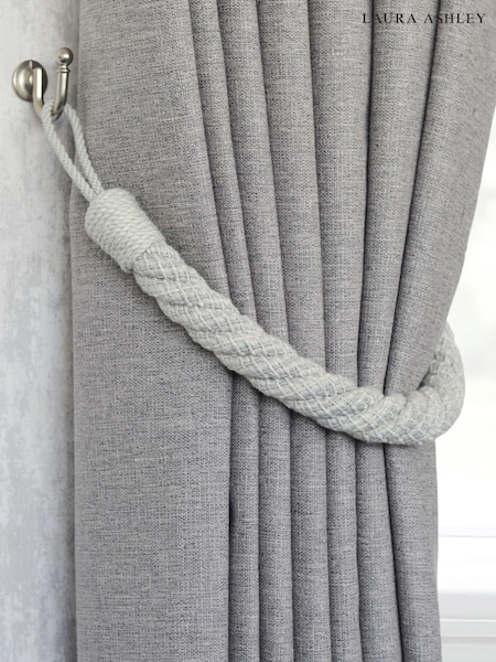 Laura Ashley Pale Steel Grey Set of Two Felton Rope Tie Backs (Q93779) | €54