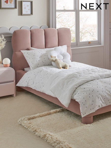 Soft Velvet Blush Pink Kids Bubble Upholstered Bed (Q93848) | €610