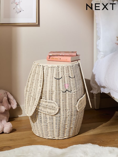 White Bunny Kids Storage Basket Bedside Table (Q93917) | €95
