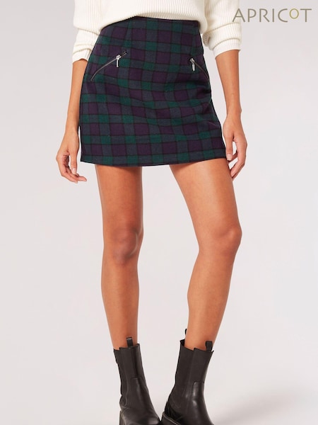 Apricot Blue Tartan Classic Skirt (Q94069) | €18.50