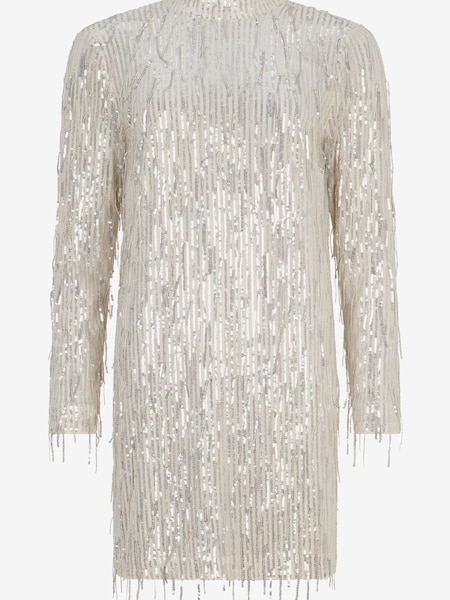 Mint Velvet White Sequin Mini Dress (Q94146) | €102