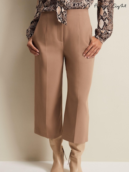 Phase Eight Brown Clean Crepe Aubrielle Culottes (Q94167) | AED201