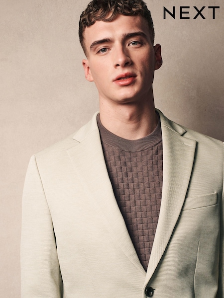 Neutral Motionflex Stretch Textured Jersey Blazer (Q94209) | AED260