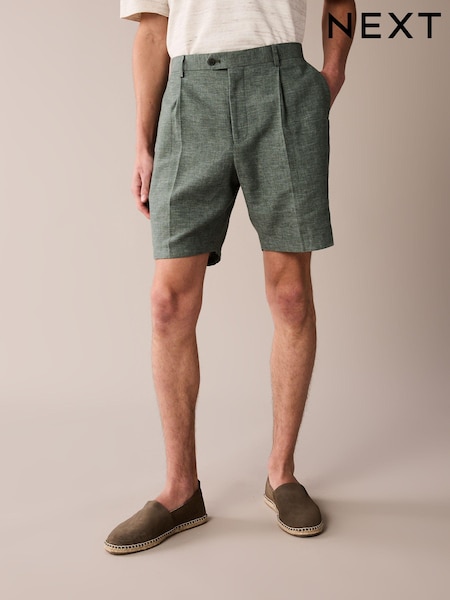 Green Linen Shorts (Q94304) | €7
