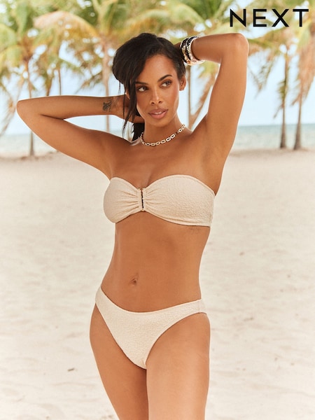 Texturat ecru - Trim Bandeau Bikini Top (Q94349) | 83 LEI