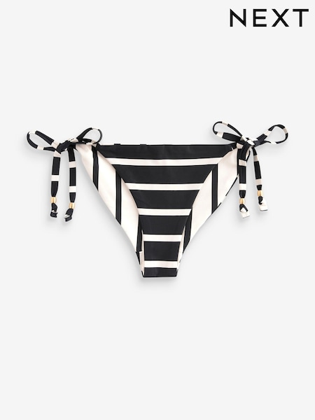 Black/White Stripe Reversible Tieside Bikini Bottoms (Q94425) | €8