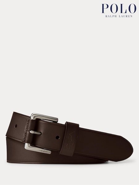 Polo Ralph Lauren Dark Brown Signature Pony Leather Belt (Q94467) | €93