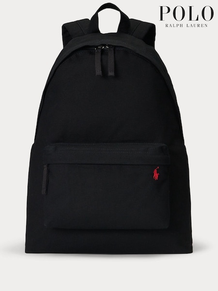 Schwarz - Polo Ralph Lauren Canvas-Rucksack aus 100% Baumwolle mit Pony-Logo (Q94469) | 84 €