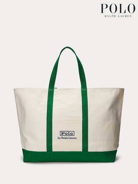 Polo Ralph Lauren Cream 100% Cotton Tote Bag (Q94479) | 731 LEI