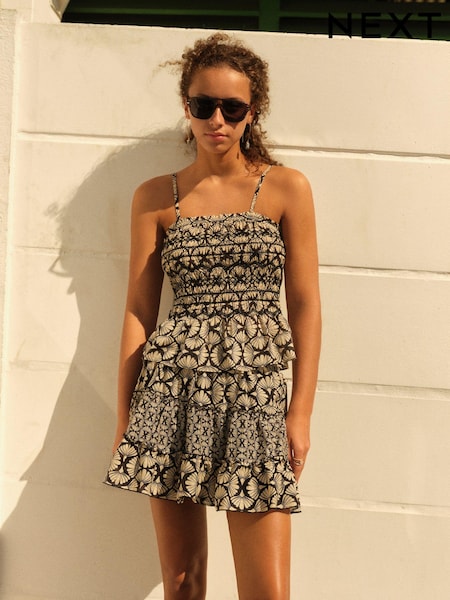 Schwarz/Neutral - Printed Co-ord Tiered Mini Skirt (Q94501) | 7 €