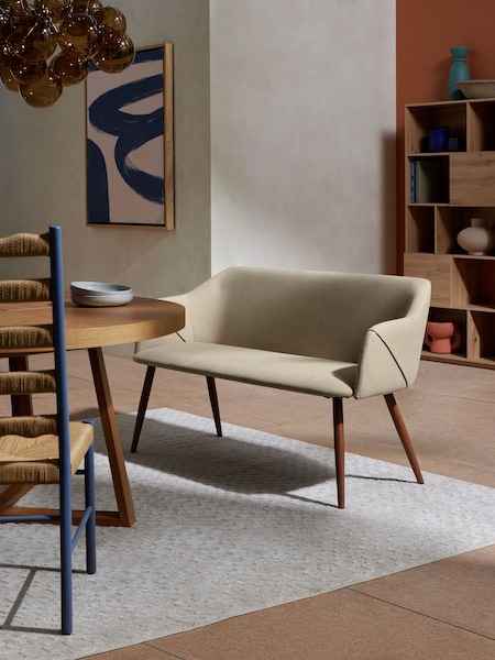 MADE.COM Ecru Marl and Walnut Lule Dining Bench (Q94575) | €478