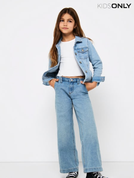 Only Kids Blue Commet Wide Leg Elasticated Waist Jeans (Q94606) | ‏91‏₪
