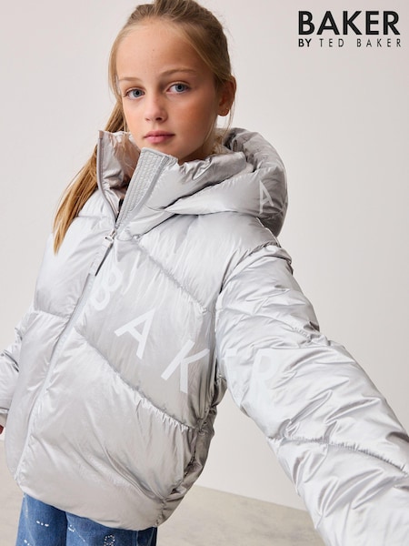 Baker by Ted Baker Silver Shower Resistant Branded Padded Coat (Q94688) | 50 € - 53 €