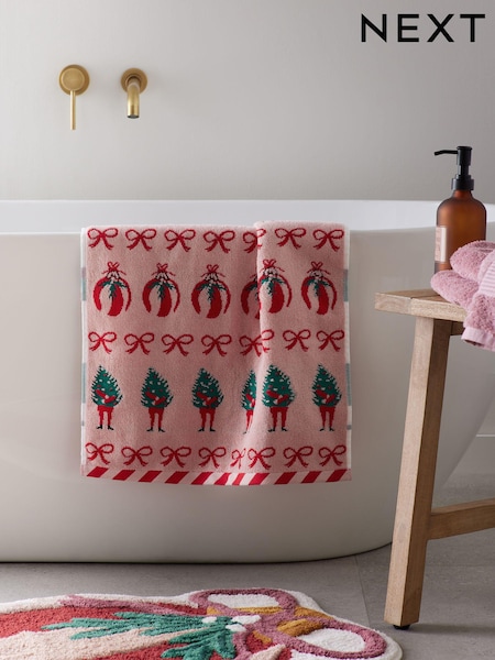 Christmas Tree And Bows 100% Cotton Hand Towel (Q94759) | 7 €