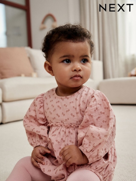 Pink Ditsy Floral Baby Bloomer Romper (0mths-3yrs) (Q94795) | kr301 - kr334