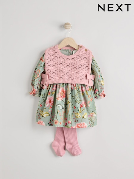 Woven Dress And Tights Set (0mths-2yrs) (Q94824) | €30 - €32