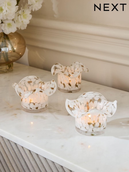 White Confetti Glass Candle Holder Tealight (Q94890) | €37